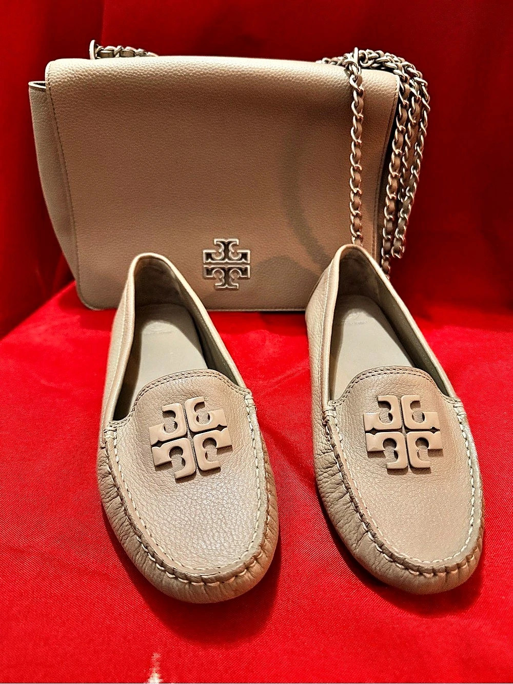 Tory Burch Pebbled Leather Driving Loafers